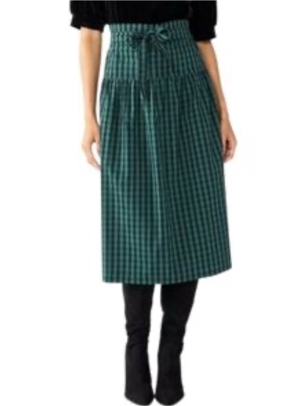 Draper James Green & Black Gingham Skirt